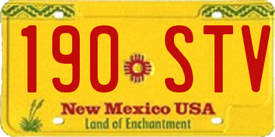 NM license plate 190STV