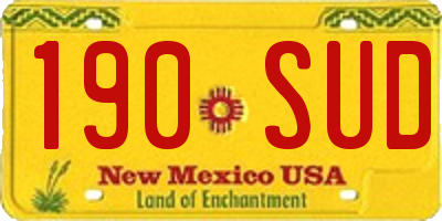 NM license plate 190SUD