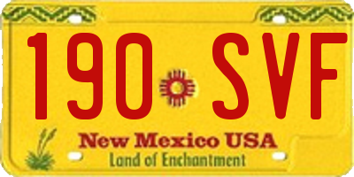 NM license plate 190SVF