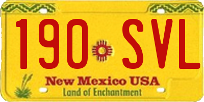 NM license plate 190SVL