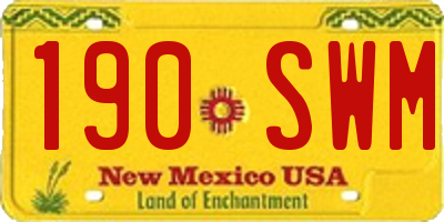 NM license plate 190SWM