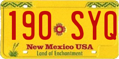 NM license plate 190SYQ