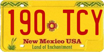 NM license plate 190TCY