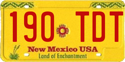 NM license plate 190TDT
