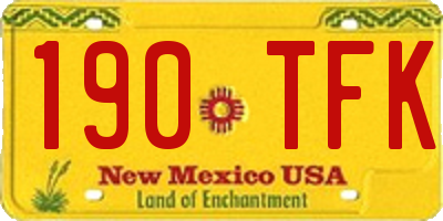 NM license plate 190TFK