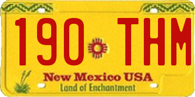 NM license plate 190THM