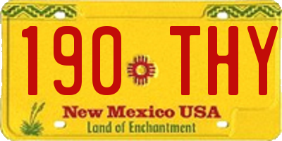 NM license plate 190THY