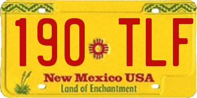 NM license plate 190TLF