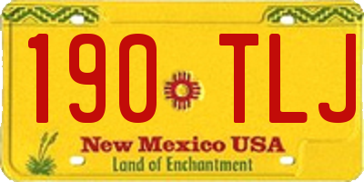 NM license plate 190TLJ