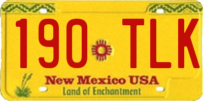 NM license plate 190TLK