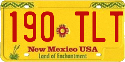 NM license plate 190TLT