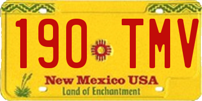 NM license plate 190TMV
