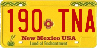 NM license plate 190TNA