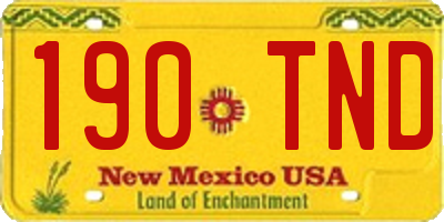 NM license plate 190TND