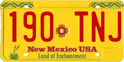 NM license plate 190TNJ