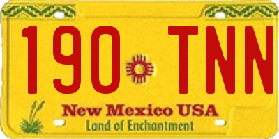 NM license plate 190TNN