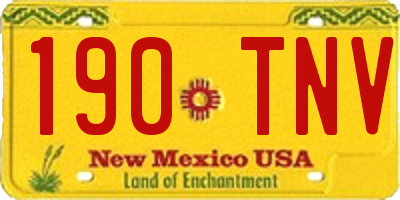 NM license plate 190TNV