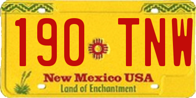 NM license plate 190TNW