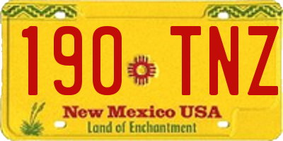 NM license plate 190TNZ