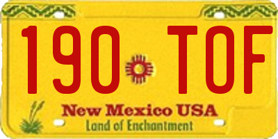 NM license plate 190TOF