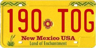 NM license plate 190TOG