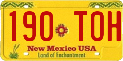 NM license plate 190TOH