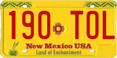 NM license plate 190TOL