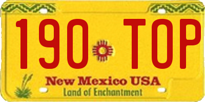 NM license plate 190TOP