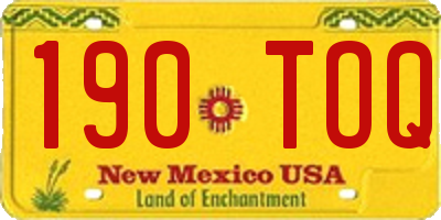 NM license plate 190TOQ