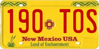 NM license plate 190TOS