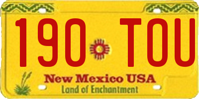 NM license plate 190TOU