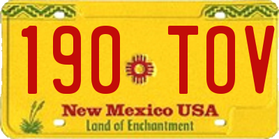 NM license plate 190TOV