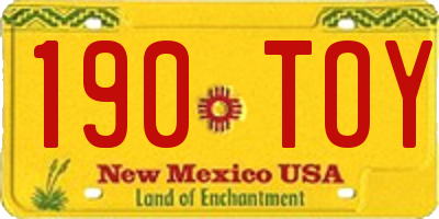 NM license plate 190TOY