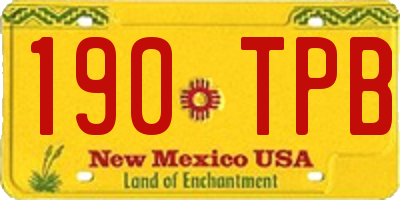 NM license plate 190TPB