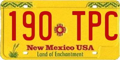 NM license plate 190TPC