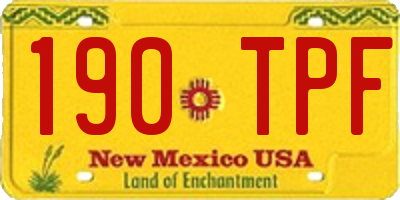 NM license plate 190TPF
