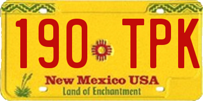 NM license plate 190TPK
