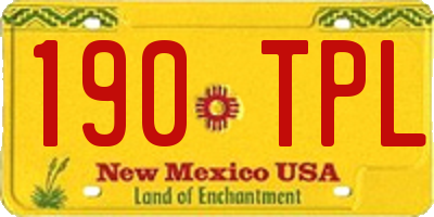 NM license plate 190TPL