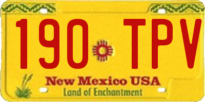 NM license plate 190TPV