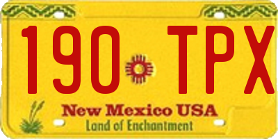 NM license plate 190TPX