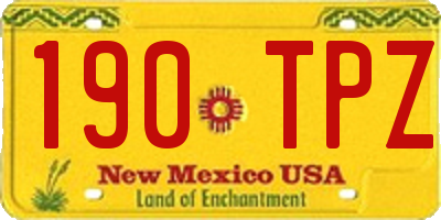 NM license plate 190TPZ