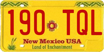 NM license plate 190TQL