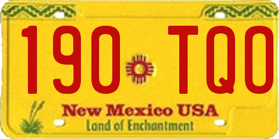 NM license plate 190TQO