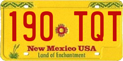 NM license plate 190TQT