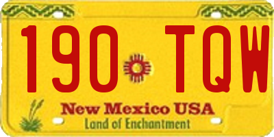 NM license plate 190TQW