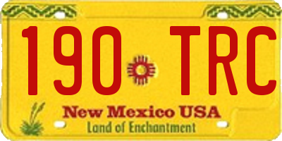 NM license plate 190TRC
