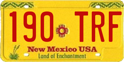 NM license plate 190TRF
