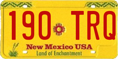 NM license plate 190TRQ