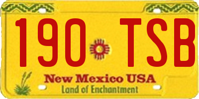 NM license plate 190TSB