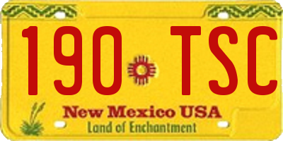 NM license plate 190TSC